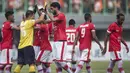 Para pemain Persija merayakan kemenangan atas Borneo FC pada laga Liga 1 di Stadion Patriot Bekasi, Jawa Barat, Minggu (16/7/2017). Persija menang 1-0 atas Borneo FC. (Bola.com/Vitalis Yogi Trisna)