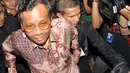 Karena terus dicecar wartawan, Mahfud MD akhirnya mengaku kalau kedatangannya untuk diskusi masalah perpajakan yang digelar KPK, Jakarta, Selasa (7/10/2014) (Liputan6.com/Miftahul Hayat)