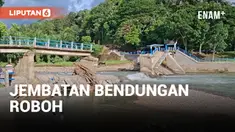 Akibat Luapan Air Besar Jembatan Bendungan Roboh