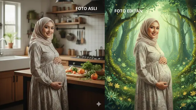Prompt Gemini AI Edit Foto sedang Mengandung (Foto: Gemini AI)