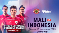 Link Live Streaming Timnas U-23 Friendly Match: Mali vs Indonesia, Live Eksklusif di Vidio