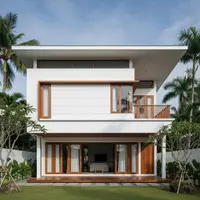 Desain Rumah Kecil tapi Luas dengan Atap Rata dan Langit-Langit Terbuka/Gemini AI