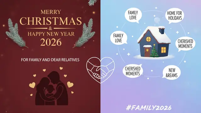 Ucapan natal dan tahun baru 2026 untuk Keluarga (Gemini AI)