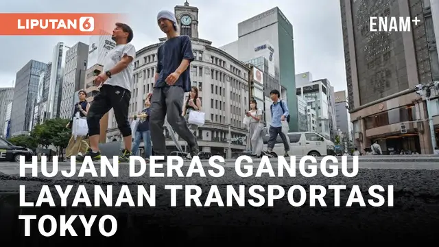 VIDEO: Hujan Deras Membanjiri Jalan-Jalan di Tokyo, Mengganggu Layanan Transportasi