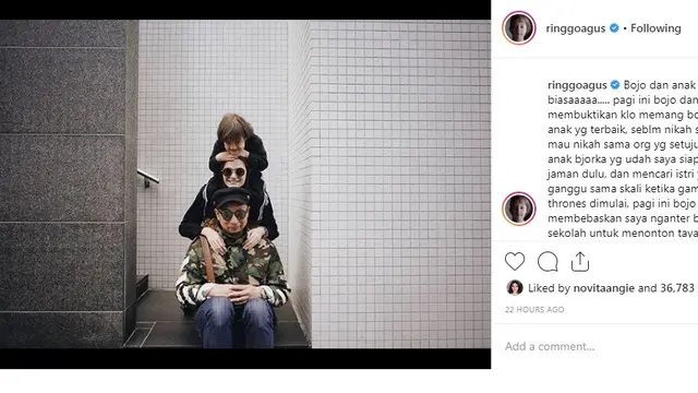 Ringgo Agus Rahman (Foto: Instagram)