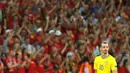 Penyerang Swedia, Zlatan Ibrahimovic usai pertandingan lanjutan grup E piala Eropa 2016 di Stade de Nice, Prancis, (22/6). Swedia gagal melaju ke babak 16 besar Piala Eropa 2016. (REUTERS / Yves Herman)