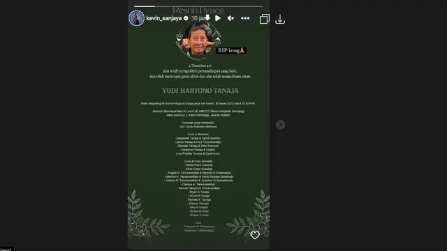 Kevin Sanjaya Sukamuljo Bagikan Kabar Duka, Kakek Valencia Tanoesoedibjo Meninggal Dunia Setelah Sempat Sakit Kanker Paru-Paru