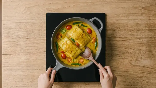 Ilustrasi resep ikan kuah kuning kemangi