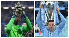 Majalah "France Football" tiap tahunnya mengadakan pemilihan penjaga gawang terbaik untuk memperebutkan Yashin Trophy. Untuk tahun 2021 ini mereka merilis 10 kiper dengan catatan clean sheets dan penampilan memikat untuk musim 2020/2021. Siapa sajakah nominasinya? (Kolase AFP)