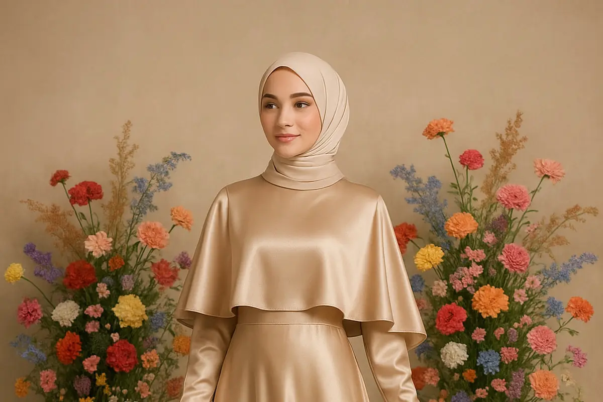 Model Gamis Satin yang Enggak Gampang Kusut