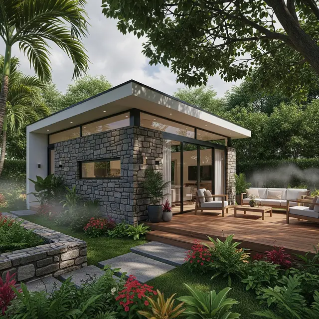 Model Rumah Sederhana View Taman Hijau