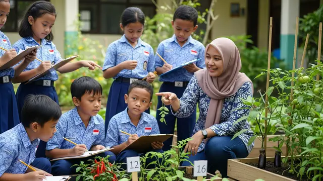 Kebun Sayur Mini Terpadu dengan Pembelajaran Tematik
