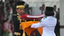 Ini menjadi kali pertama peringatan HUT RI digelar di dua tempat. (AP Photo/Achmad Ibrahim)