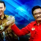 Ahok (kiri) dan Djarot Saiful Hidayat (Liputan6.com/Abdillah)