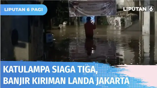 Hujan deras yang melanda kawasan Puncak, Bogor, membuat ketinggian air di Bendung Katulampa meningkat jadi 130 centimeter, petugas tetapkan status siaga tiga. Limpahan air Sungai Ciliwung mengalir dari Bogor dan Depok pada dini hari, merendam sejumla...
