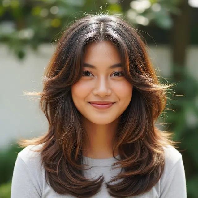 Model Rambut Wanita Panjang Layer Cut.