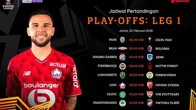 Jadwal Pertandingan Play Off : Leg 1 Europa League