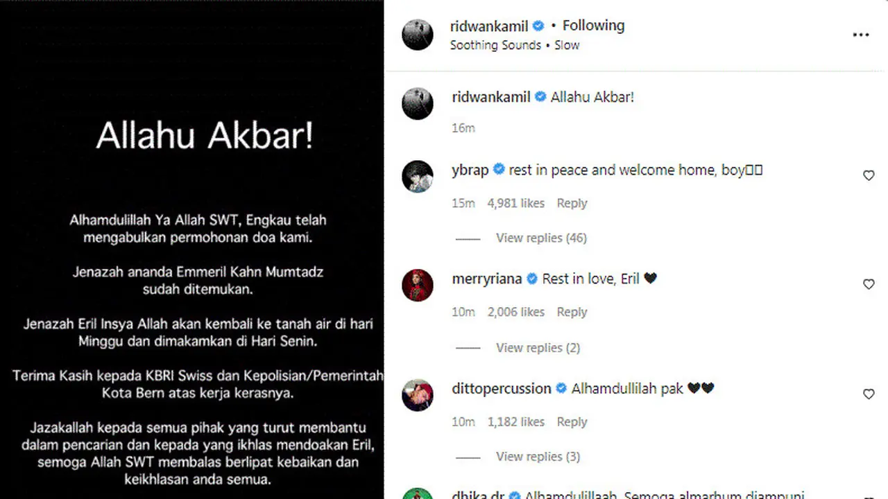 Ridwal Kamil umumkan jenazah Eril ditemukan
