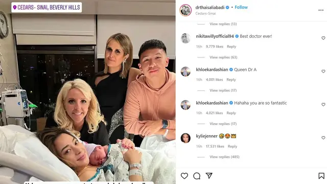 Kylie Jenner dan Khloe Kardashian berkomentar di foto yang menampilkan Nikita Willy dan dr Thais Aliabadi. (Instagram/ drthaisaliabadi)