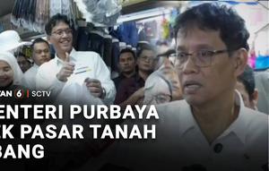 Menteri Keuangan Purbaya Yudhi Sadewa meninjau Blok A Pasar Tanah Abang, Jakarta Pusat. Purbaya memastikan meski harga minyak dunia saat ini naik, daya beli masyarakat masih berjalan baik.