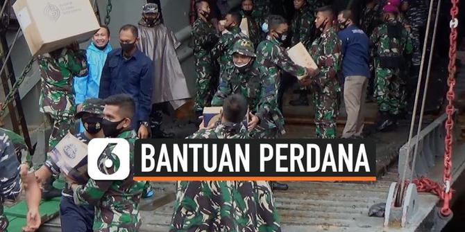 VIDEO: Kapal Milik TNI AL Angkut Bantuan Logistik Perdana Untuk Korban Gempa Majene