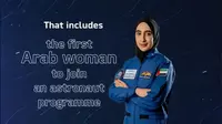 Noura Al-Matrooshi, astronaut perempuan pertama Uni Emirat Arab. (Tangkapan Layar Twitter HH Sheikh Mohammed
@HHShkMohd)