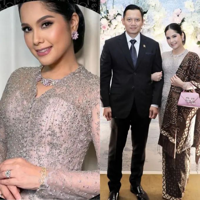 Annisa Pohan Dibalut Kebaya dan Sanggul Klasik saat Kondangan Anak Bambang Soesatyo