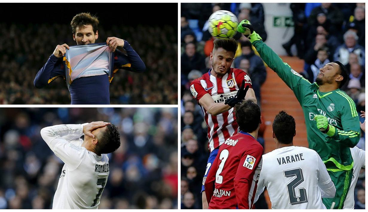 Foto terbaik La Liga Spanyol pekan ke-26 diwarnai oleh ekspresi Lionel Messi dan juga Cristiano Ronaldo. Berikut 10 foto terbaik Liga Spanyol pekan ke-26. (EPA-Reuters)