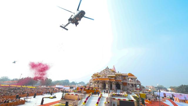 Peresmian Kuil Ram di Kota Ayodhya, India.