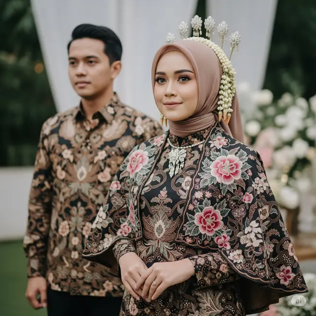 Model Batik Couple Wanita untuk Acara Pernikahan. Foto: Gemini