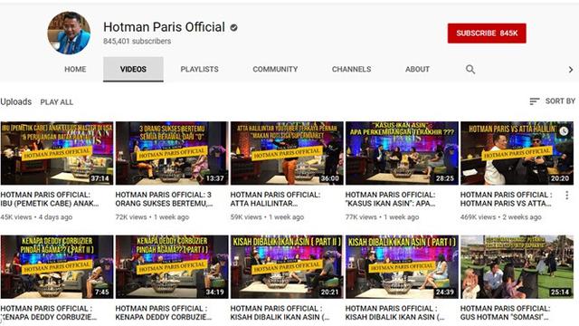 Menghitung Pendapatan Hotman Paris dari YouTube, Ini Pengakuannya