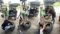 Ditresnarkoba Polda Lampung menggagalkan penyelundupan 24,3 kilogram sabu yang disimpan di dalam ban serep di Pelabuhan Bakauheni, Lampung Selatan. Foto : (Istimewa).
