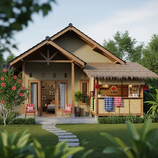 9 Model Rumah Sederhana yang Ada Warung Estetik