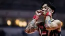 <p>Ekspresi pesenam putra Indonesia, Joseph Judah Hatoguan setelah menyelesaikan nomor kuda pelana dalam Kejuaraan Dunia Gimnastik 2025 di Indonesia Arena, Senayan, Jakarta, Senin (20/10/2025). (Bola.com/Bagaskara Lazuardi)</p>