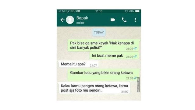 Chat Lucu Antara Bapak dan Anak Ini Bikin Kangen Orang Tua