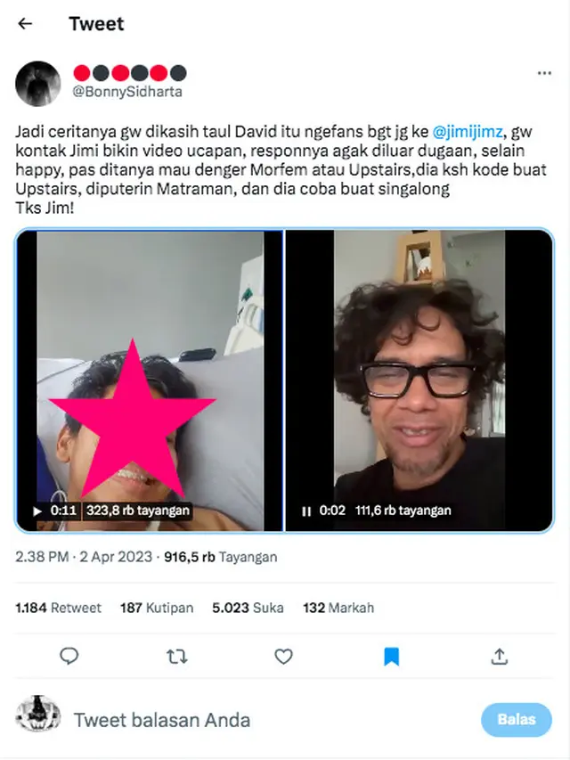David Ozora Ngefans Berat dengan Vokalis The Upstairs dan Morfem, Jimmy Multhazam Langsung Bikin Video Dukungan