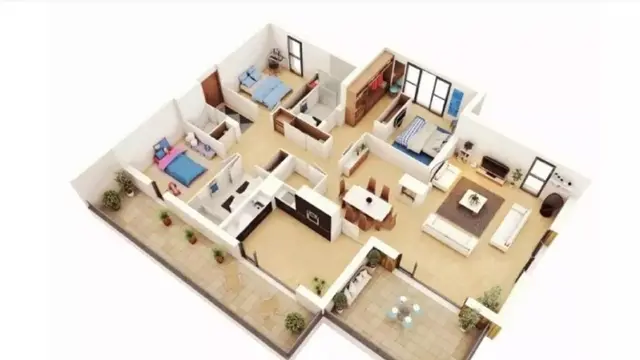 Desain Rumah dengan 3 Kamar Tidur dan 1 Mushola