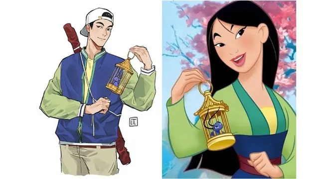 7 Potret Jika Putri Disney Berubah Jadi Pria Modern, Tetap Mempesona
