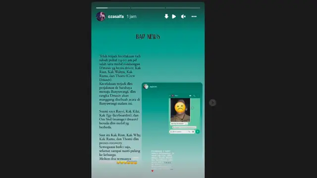 D'Masiv Usai Alami Kecelakaan Parah