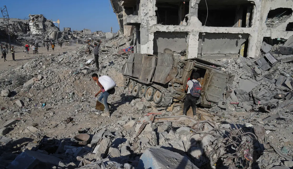 Kesepakatan tersebut memunculkan harapan baru akan berakhirnya perang Israel-Hamas. (AP Photo/Jehad Alshrafi)