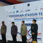 Menteri BUMN Erick Thohir, Menteri Perhubungan (Menhub) Budi Karya Sumadi, dan Gubernur DKI Jakarta Anies Baswedan meresmikan kawasan hasil penataan 4 stasiun terpadu di Stasiun Tanah Abang, Jakarta Pusat, Rabu (17/6/2020).