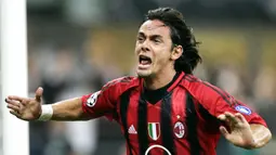 Manajer Brescia, Filippo Inzaghi merupakan salah satu striker paling mematikan di generasinya. Sama seperti Shevchenko, Inzaghi telah mencetak 9 gol di perempatfinal Liga Champions bersama AC Milan dan Juventus. (AFP/Carlo Baroncini)