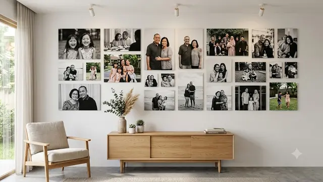 Ide Dinding Galeri Foto Keluarga/AI Generated