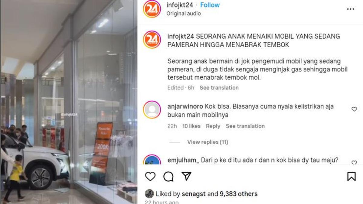 Kecolongan, Mobil Listrik Tabrak Dinding Mall Gara-Gara Bocah Berita Viral Hari Ini Selasa 21 Mei 2024