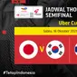 Semifinal Piala Uber Cup 2020 Sabtu, 16 Oktober : Jepang Vs Korea Selatan, Thailand Vs China