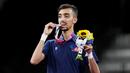 Torehan apik itu membuat Khalil Jendoubi menjadi atlet dari negara Afrika pertama yang mempersembahkan medali di Olimpaide Tokyo 2020. (Foto/AP/Themba Hadebe)