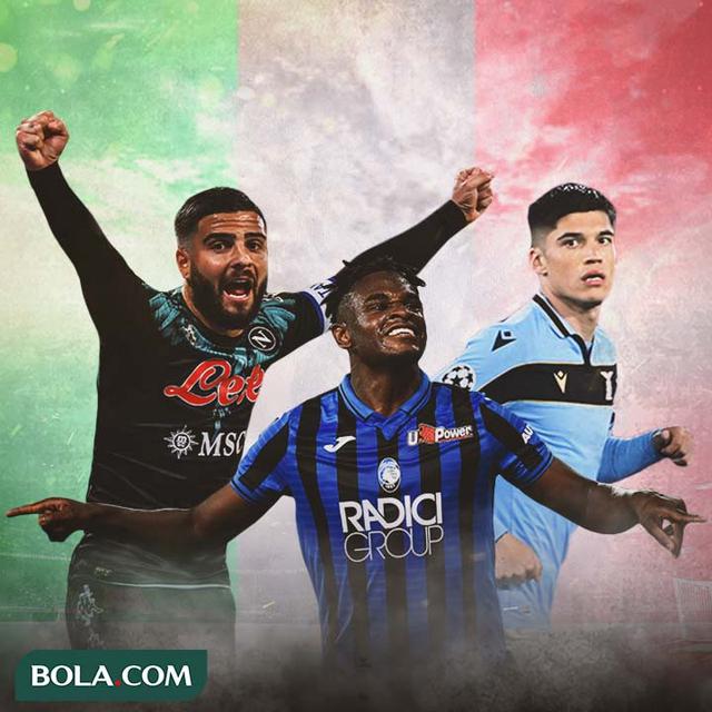 Ilustrasi - Lorenzo Insigne, Duvan Zapata, Joaquin Correa