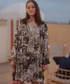 Marion Cotillard tampil mengenakan mini dress bermotif dari brand Chanel saat Chanel dinner di Cannes. (Dok. Chanel)