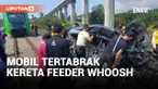 Terobos Perlintasan Tanpa Palang Pintu, Mobil Tertabrak Kereta Feeder Whoosh 2 Orang Tewas