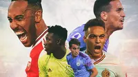 Ilustrasi Pemain - Lautaro Martinez, Pierre-Emerick Aubameyang, Luiz Felipe, Eric Garcia, Andre Onana (Bola.com/Adreanus Titus)